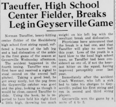 Norman Taeuffer Injury